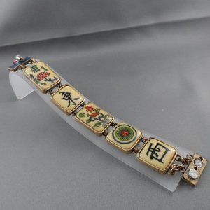 Chico's Oriental Tile Magnetic Bracelet 7 3/8"
